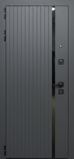 Металлическая дверь с панелями МДФ темно-серого цвета (RAL 7015)