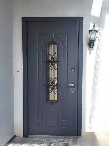 Стальная дверь с ковкой